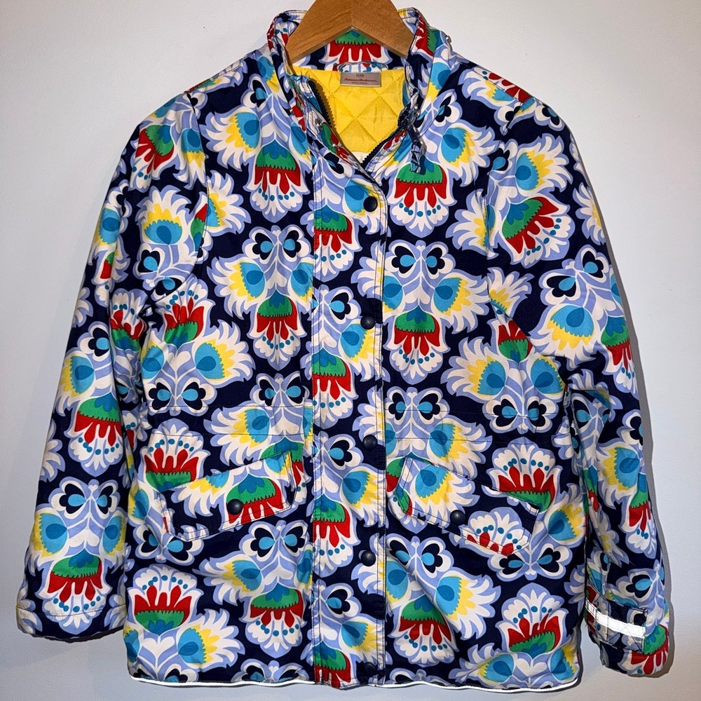 Hanna Andersson Quilted Journeys End Colorful Coat Girls Size ‎ 9/10 Years (140)